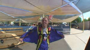 Gilead prepares for his first wingsuit jump